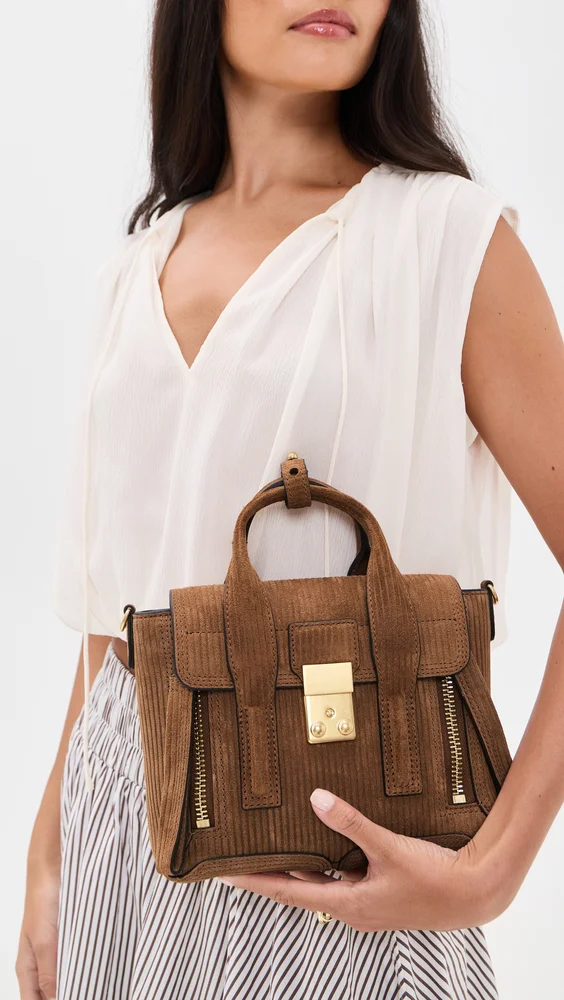 Embossed Suede Pashli Mini Crossbody Bag