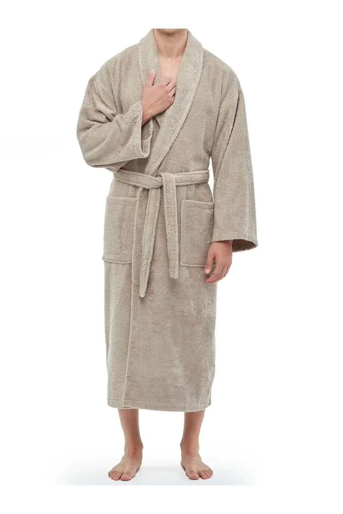 Shawl Collar Turkish Terry Cotton Bathrobe for Men