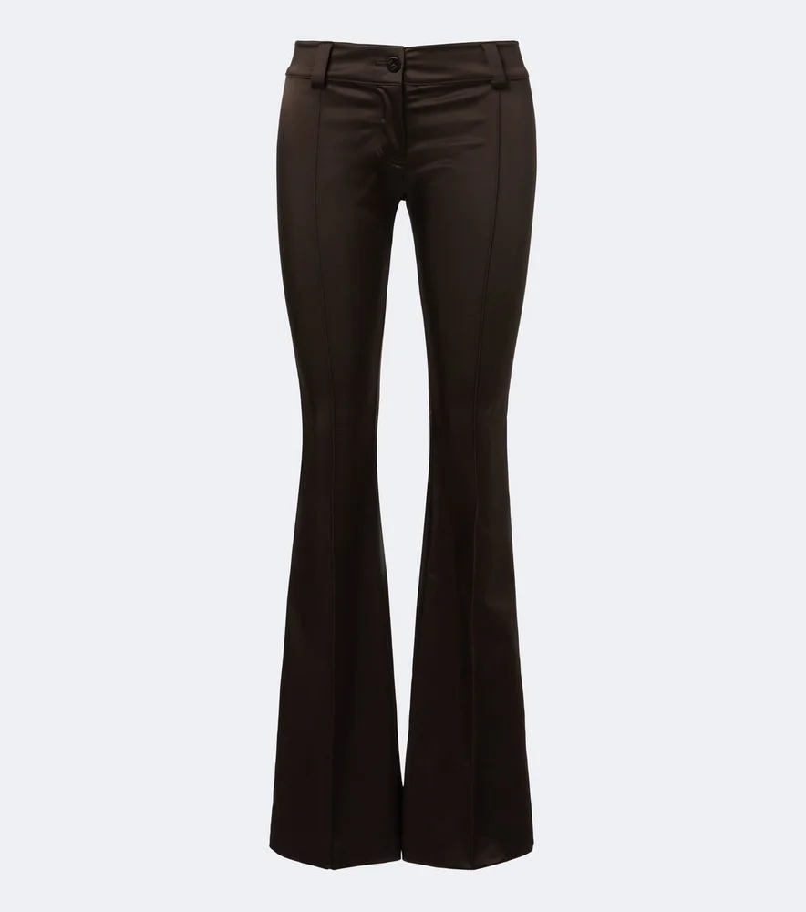 Duchess satin flared pants