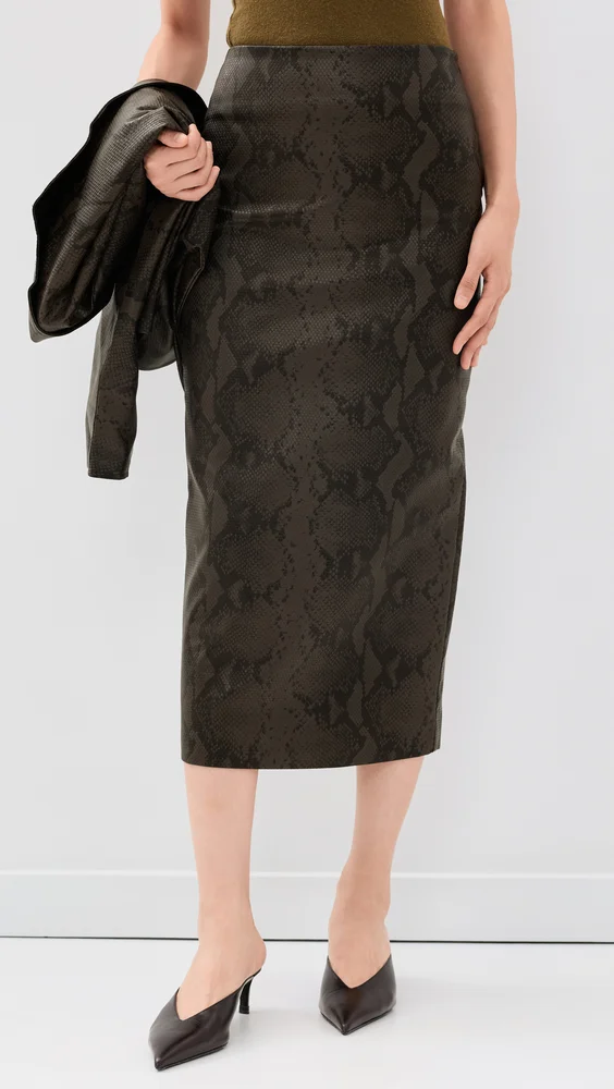 Bex Faux Leather Midi Skirt