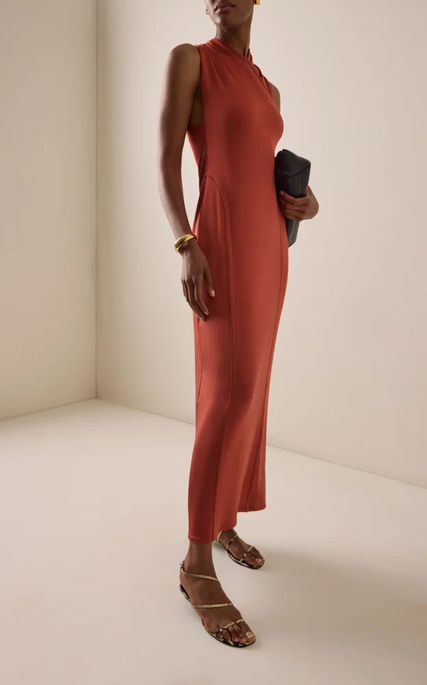 Gathered Halter Dress