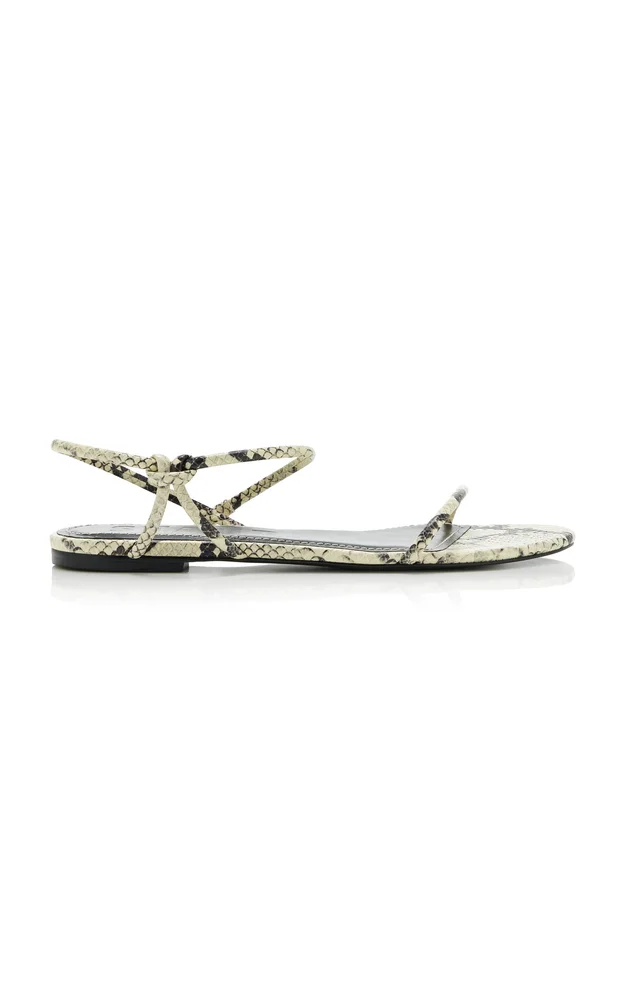 Laurel Snake-Effect Leather Sandals