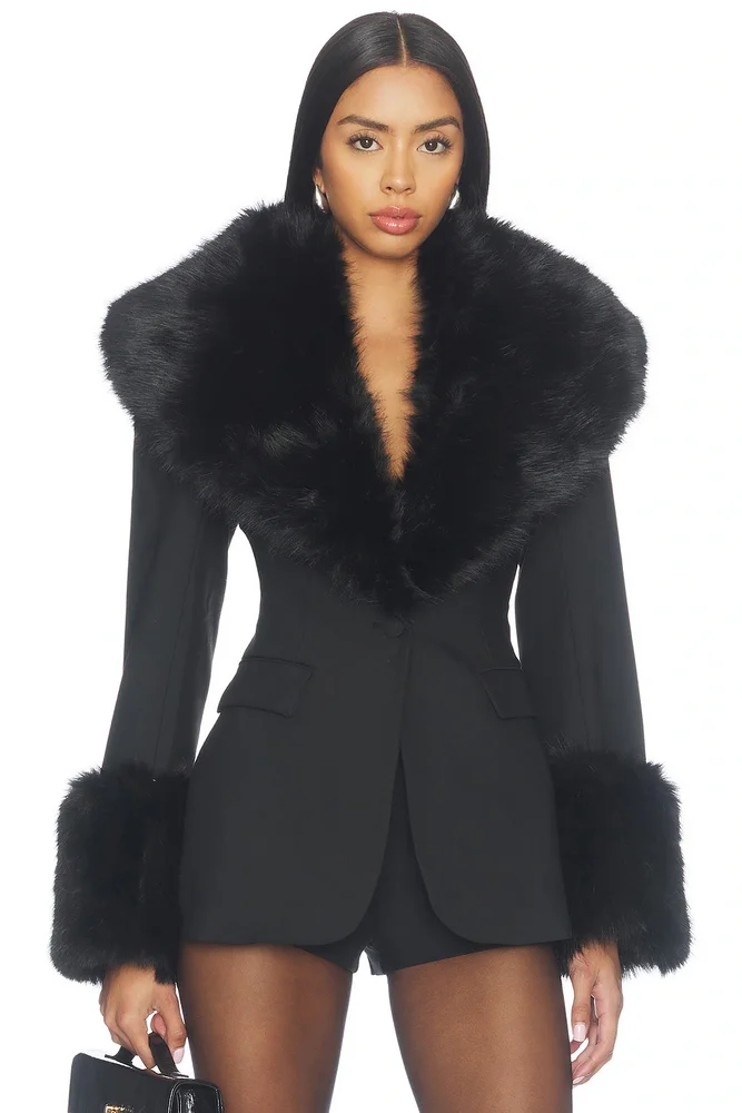 Suiting Faux Fur Blazer