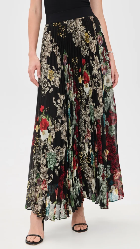 Katz Asymmetrical Pleated Maxi Skirt