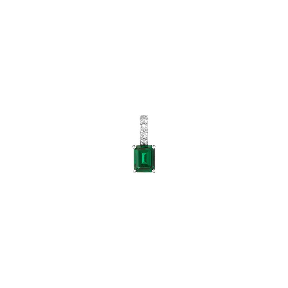 Emerald Cut Tennis Charm Pendant