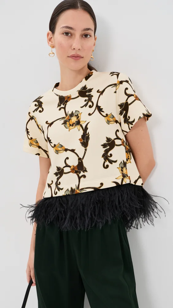 La Scala Tee with Feathers
