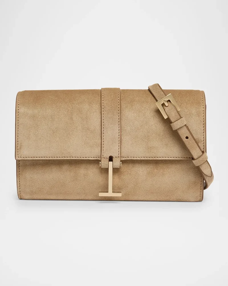 Suede Hanging T Crossbody Wallet