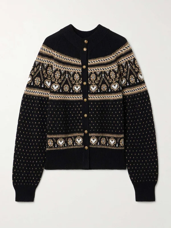 KHAITE Marc Fair Isle cashmere cardigan