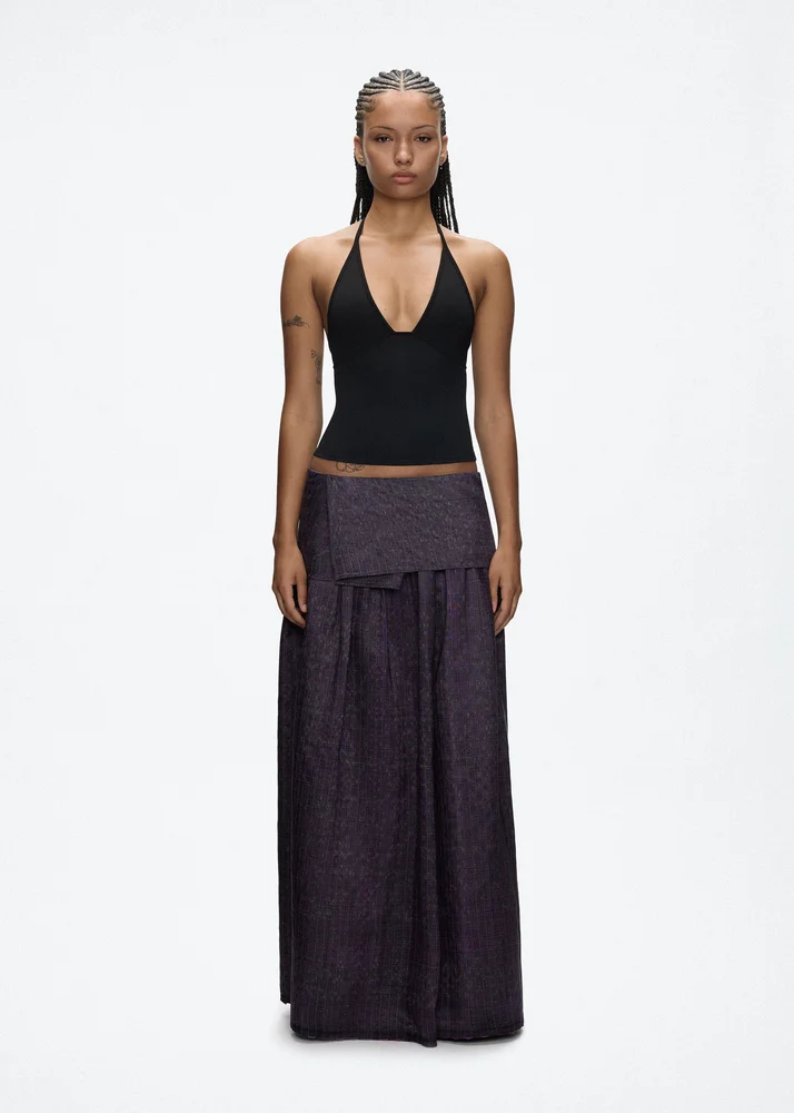 Thai Silk Sawan Skirt in Deep Purple