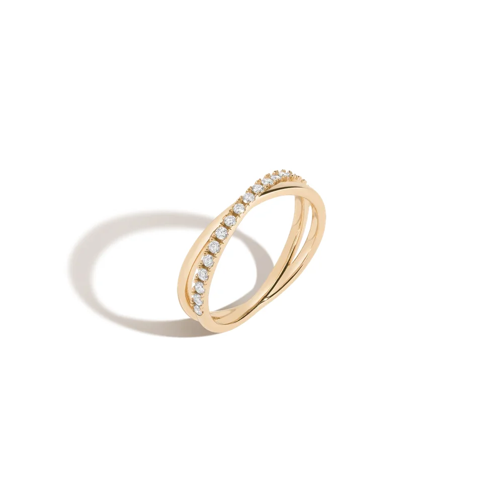 Diamond Crossover Ring