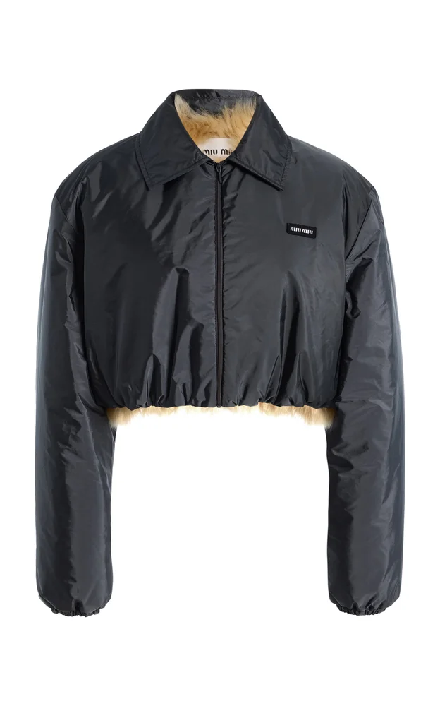 Shearling-Lined Tech-Fabric Blouson Jacket