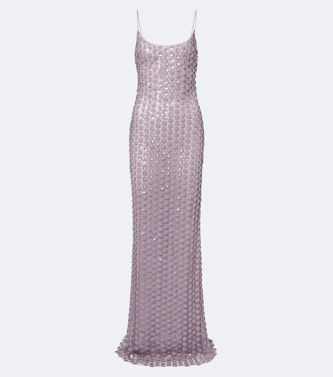 Sequined tulle gown