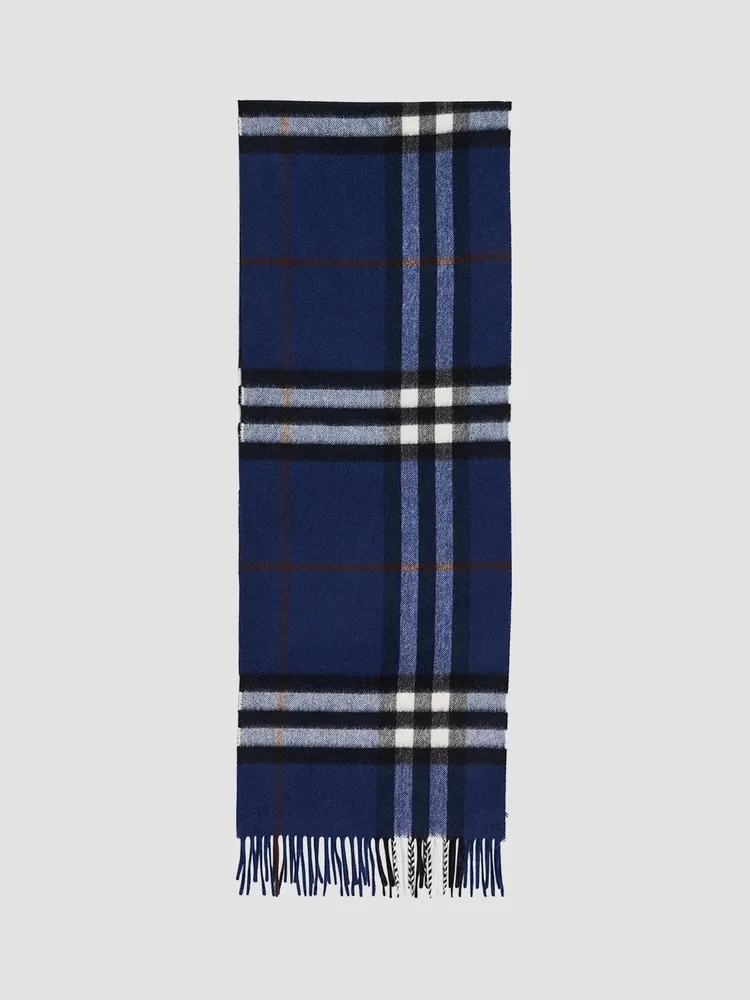 Cashmere Check Fringed Scarf