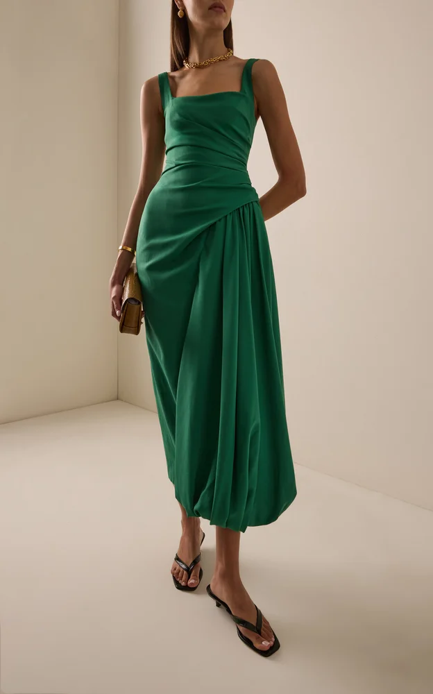 Faille Scoop Neck Bubble Dress
