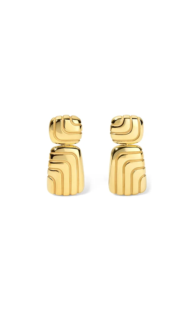 Labyrinth 18K Yellow Gold Earrings