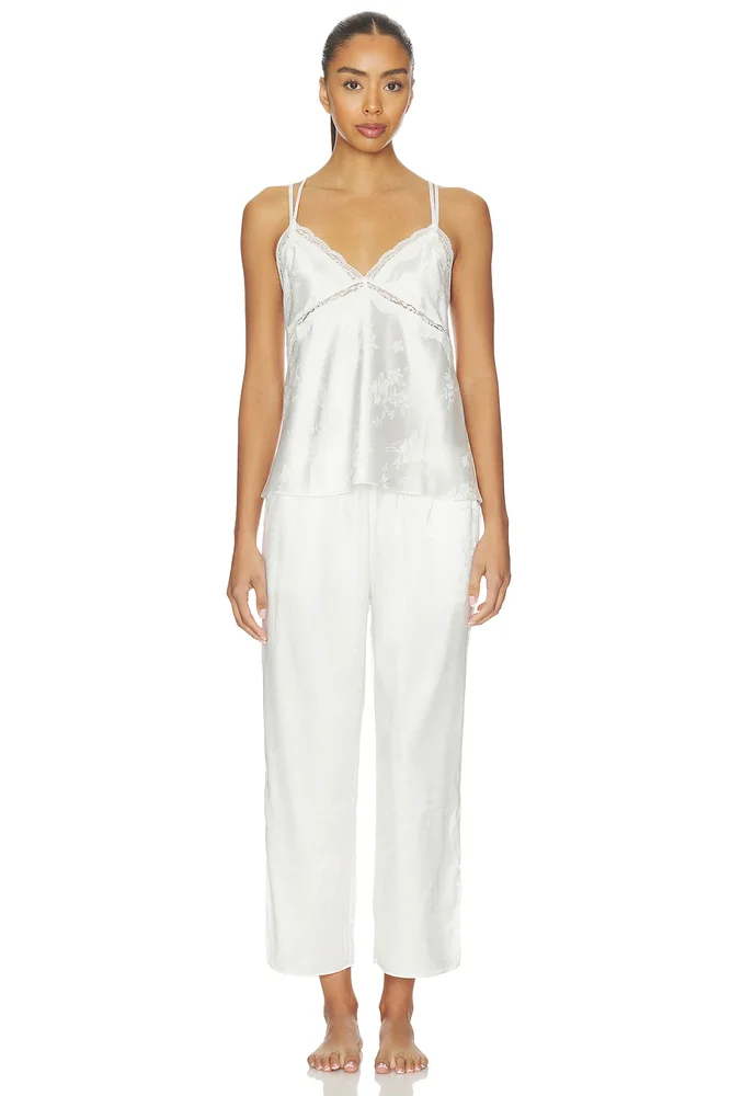 Florence Solid Jacquard Charmeuse Capri Set