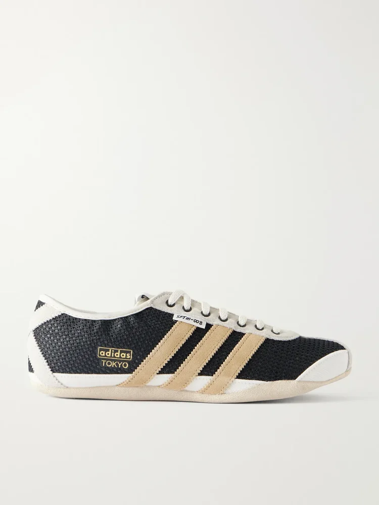 Song for the Mute Tokyo W suede-trimmed mesh sneakers