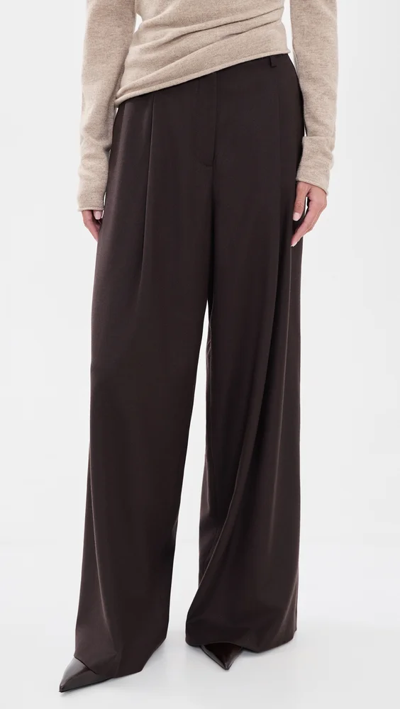 Wide Pleated Trousers