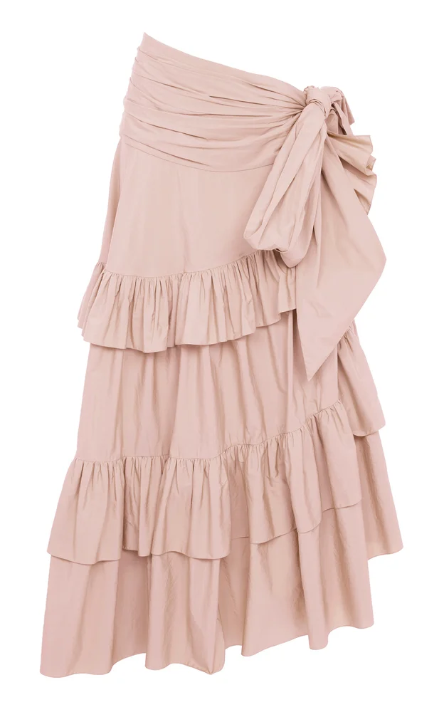 Ruffled Cotton Maxi Skirt
