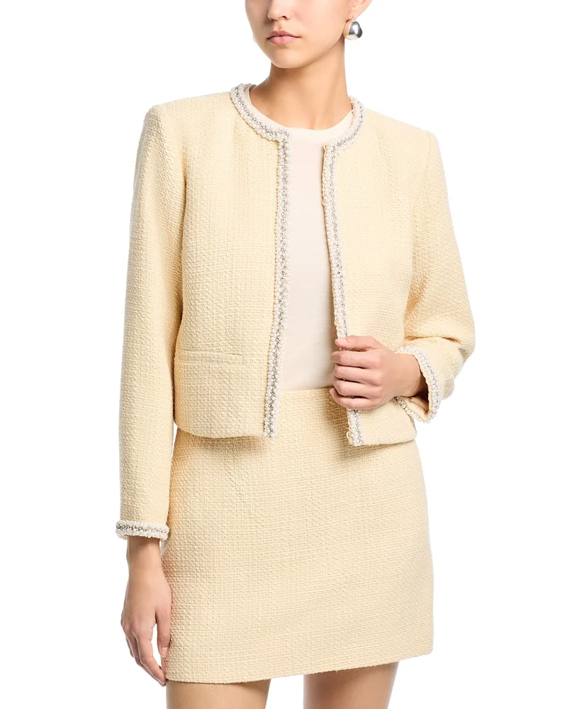 AQUA Pearl Tweed Blazer - Exclusive