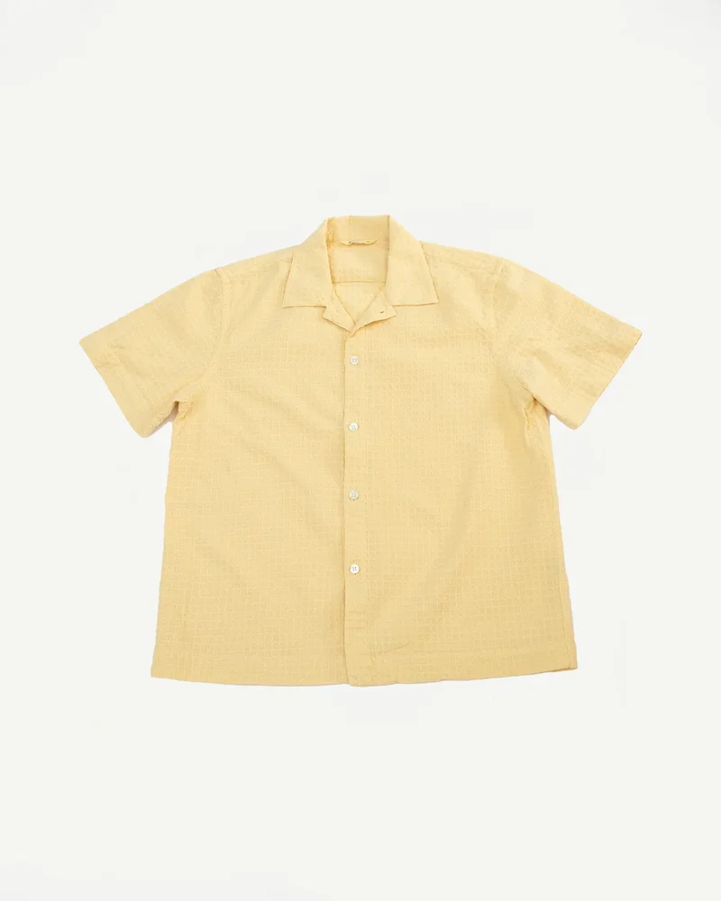 Short Sleeve Resort Shirt Geo Weave - Sunflower