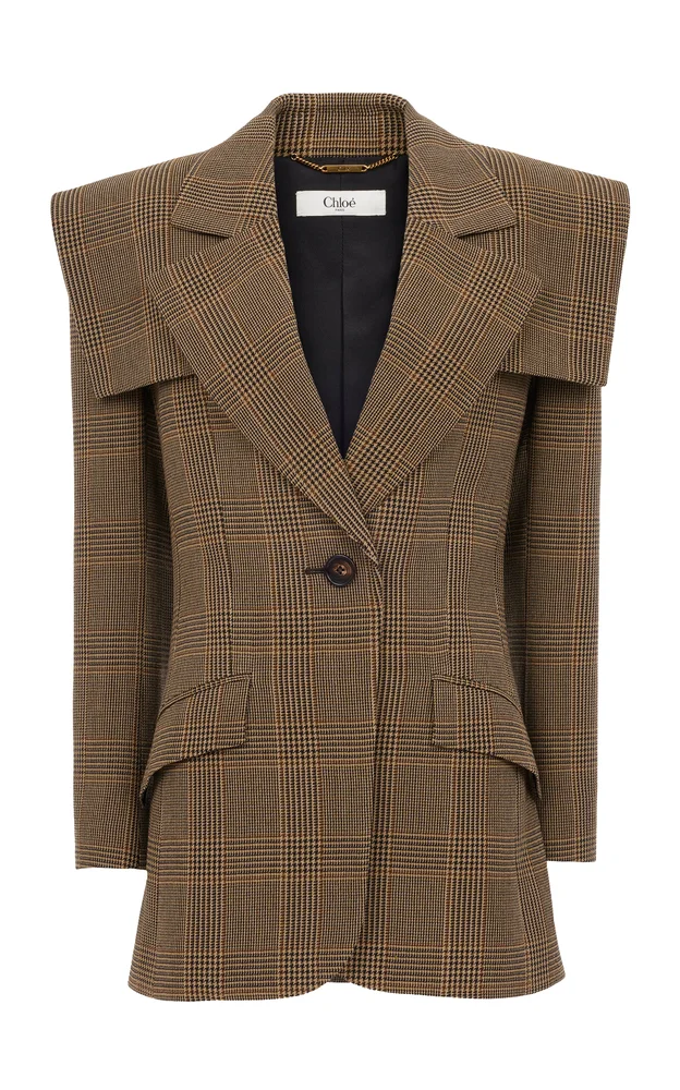Single-Breasted Tailored Wool Jacket