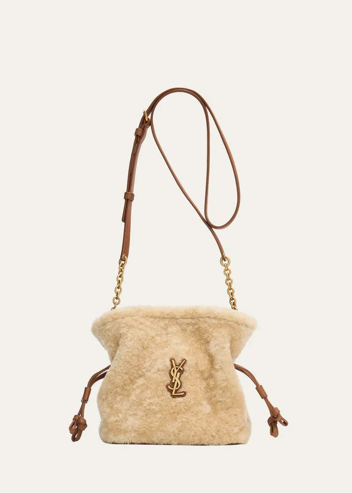 Jamie Mini YSL Shearling & Leather Shoulder Bag
