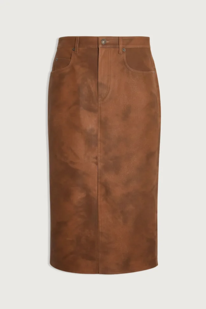 Bisane Pencil Faux Suede Skirt