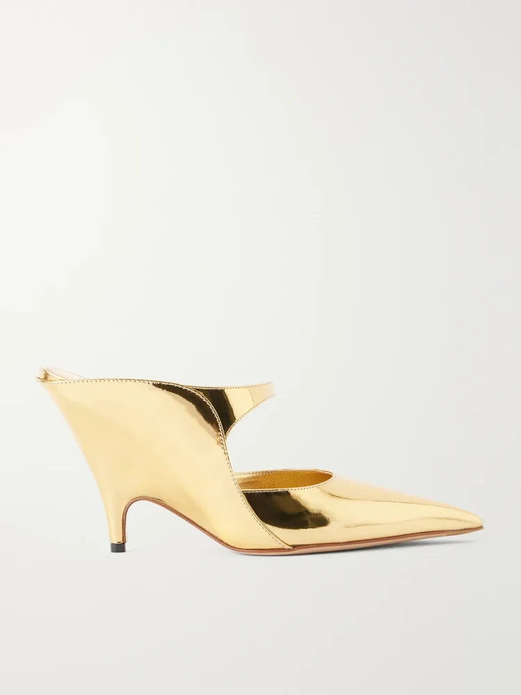 Jasir 95 metallic patent-leather mules