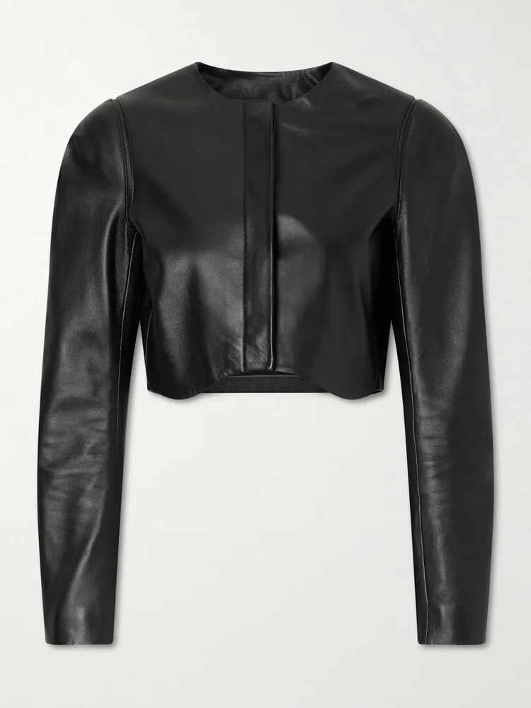 Leather biker jacket