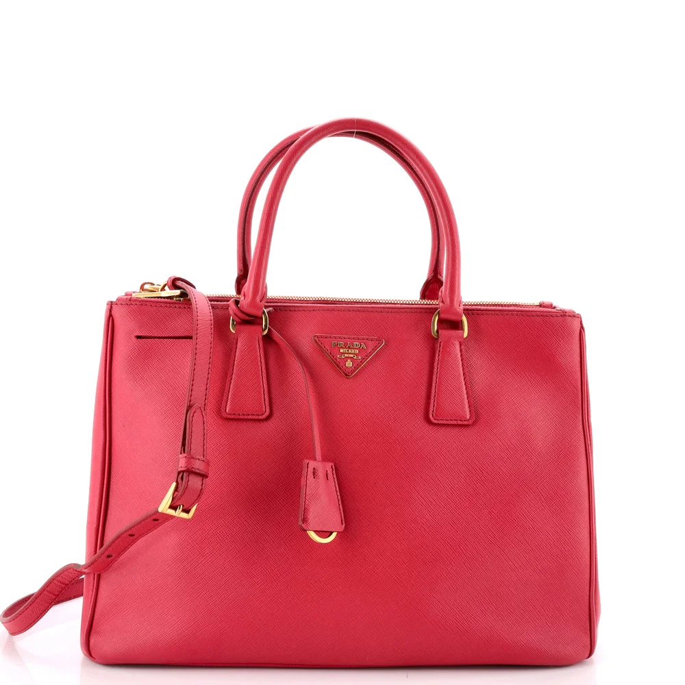 prada Double Zip Lux Tote Saffiano Leather Medium