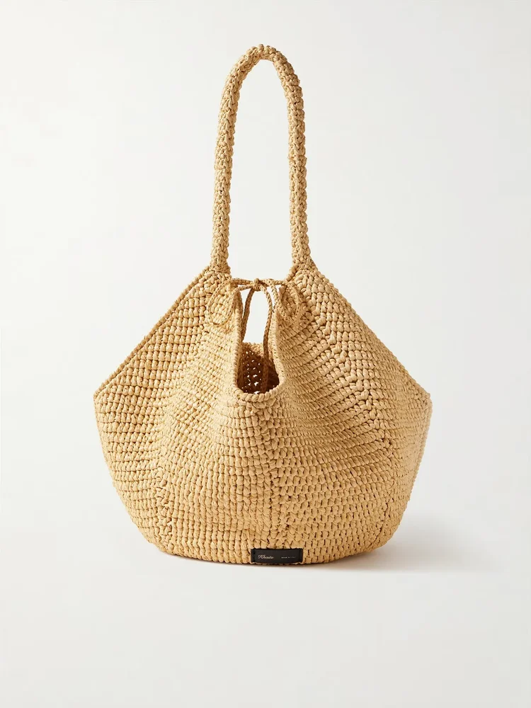 Lotus medium raffia tote