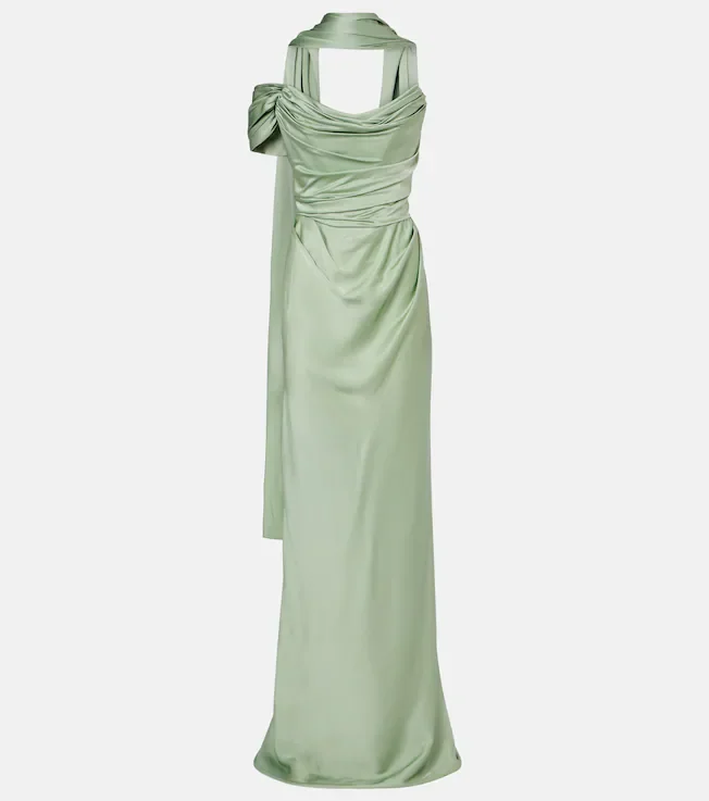 Nova Vixen scarf-detail satin gown