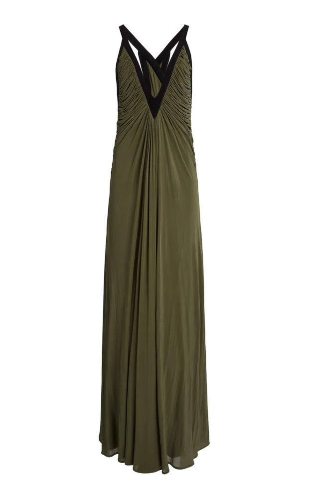 Suspended Jersey Outline Maxi Dress