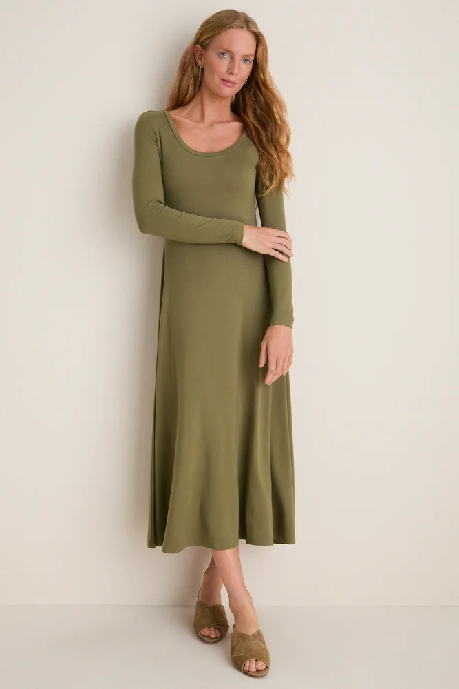 Tuckernuck Burnt Olive Long Sleeve Sara Maxi Dress