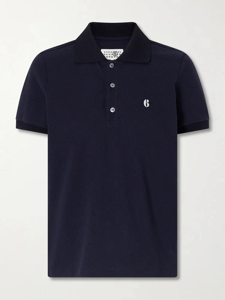 Logo-embroidered cotton-piqué polo shirt