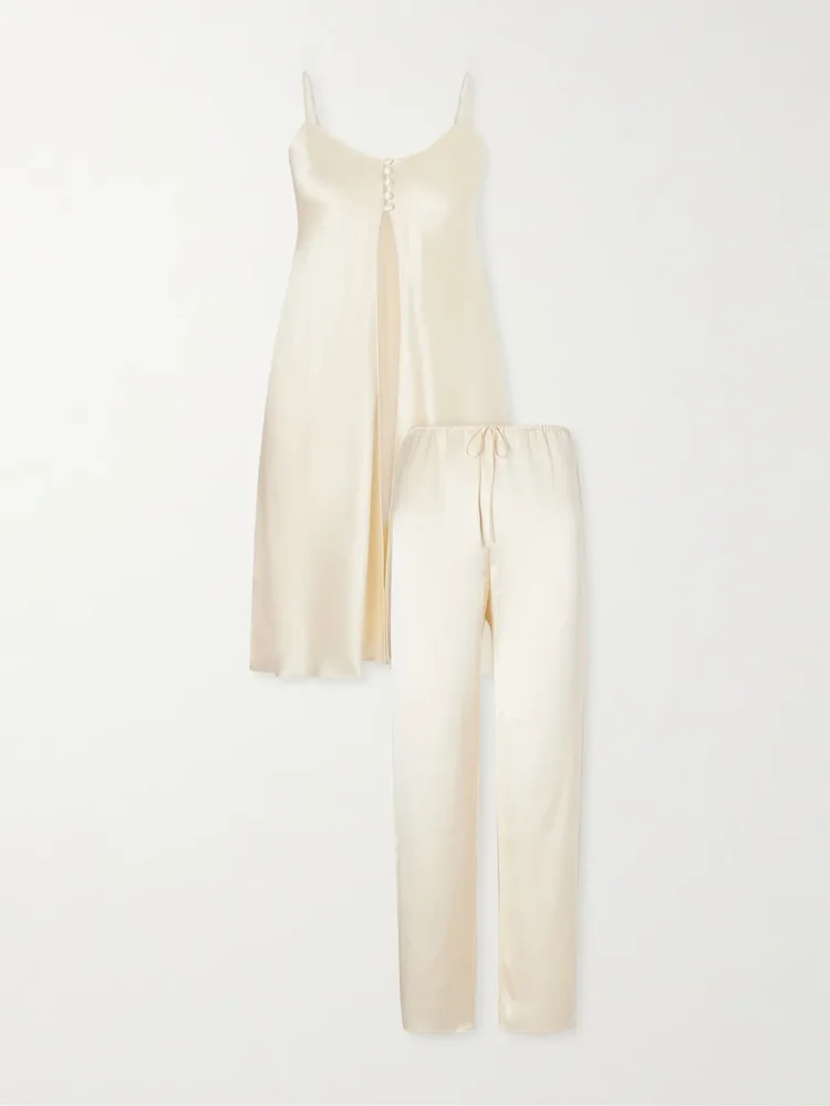 Elvira Silk-Satin Pajama Set