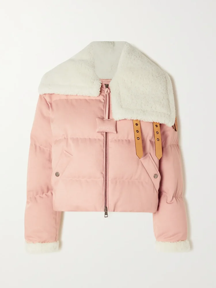 + JW Anderson Penygarder shearling-trimmed quilted denim down jacket