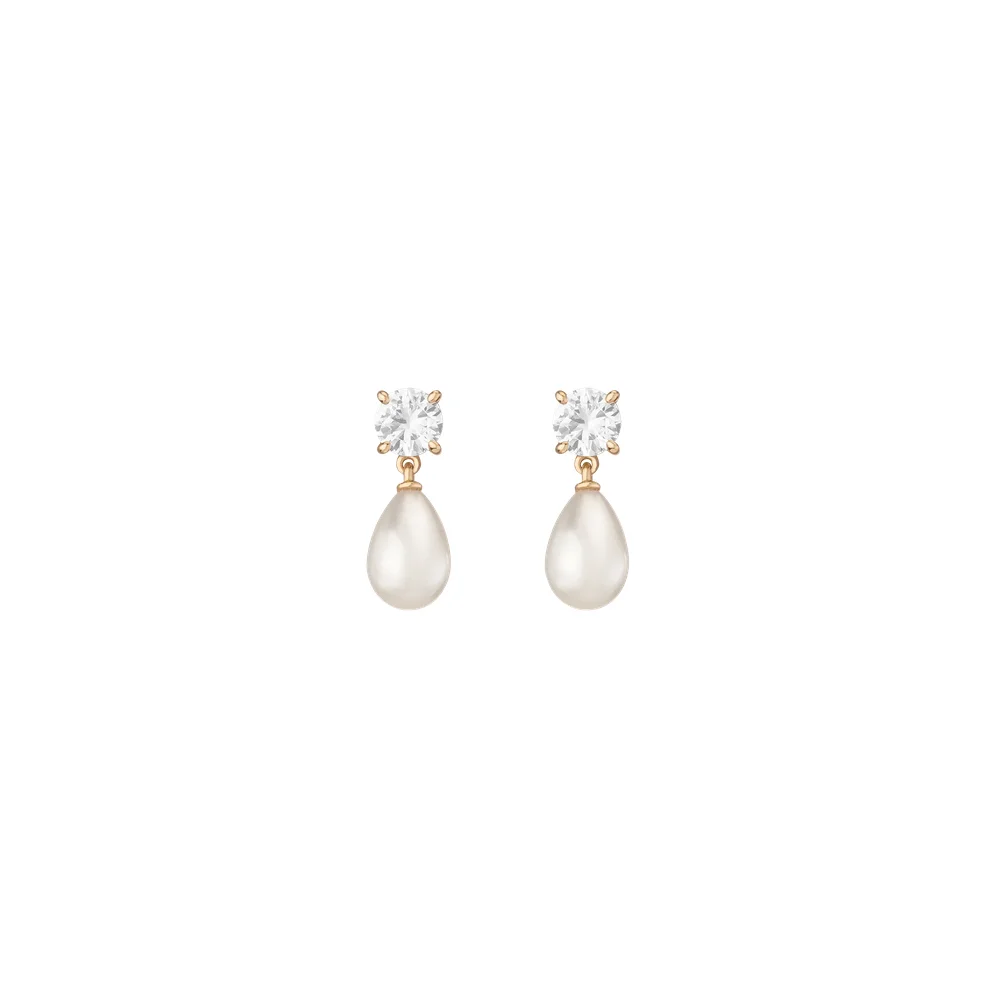 Lab Grown Diamond Pearl Drop Earrings
