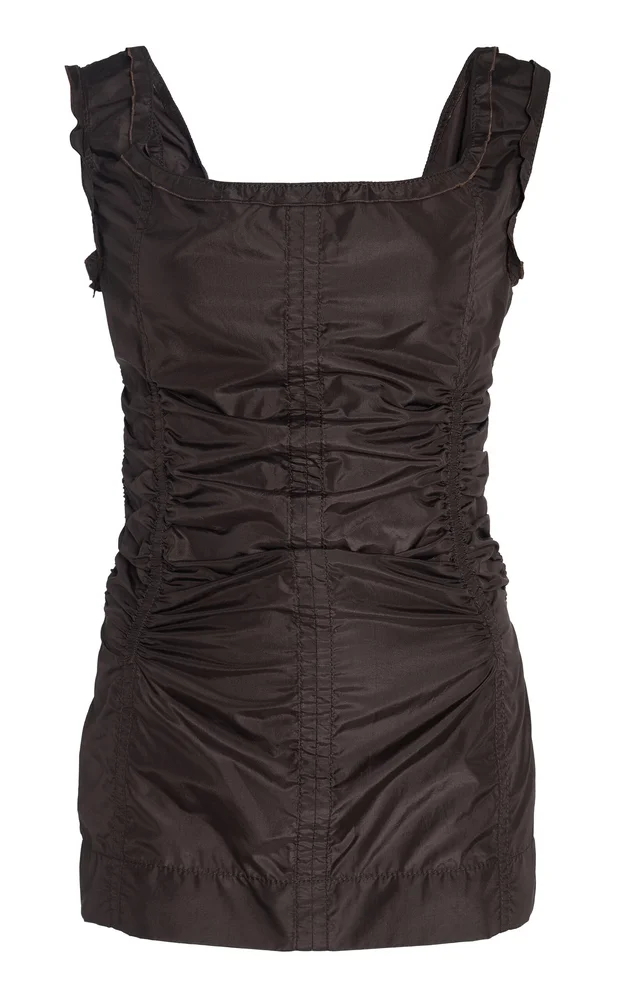 Sleeveless Washed Silk Taffeta Top