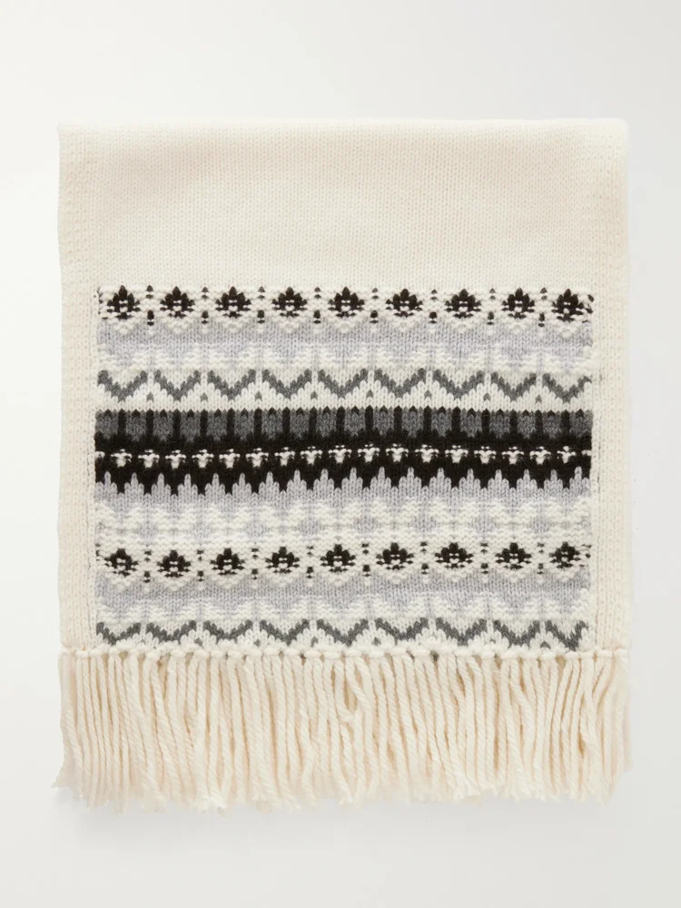 Frostine fringed cashmere scarf