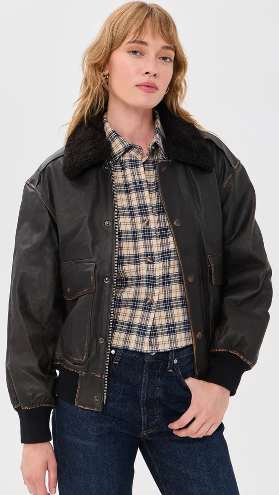 Detachable A-2 Leather Jacket