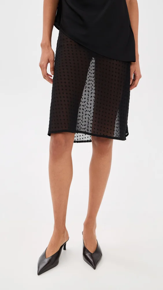 Kit Low Waist Sheer Midi Skirt
