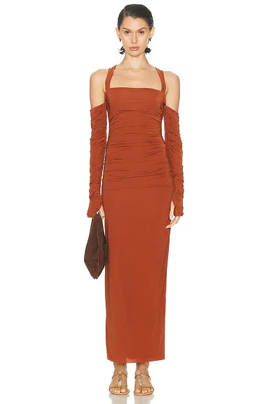 Rosseli Gathered Midi Dress