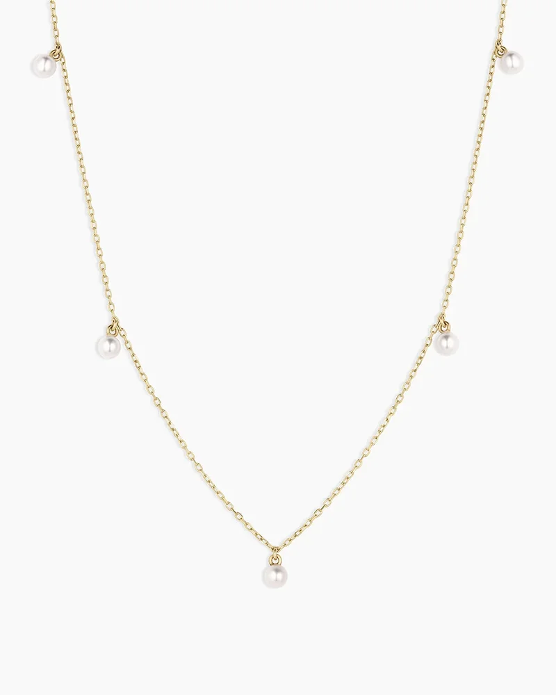 14K Gold Pearl Flutter Necklace