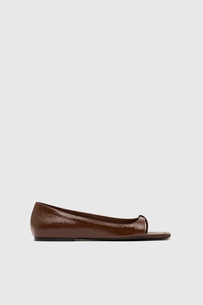 Nadia Chisel Toe Flats-Bitter Chocolate