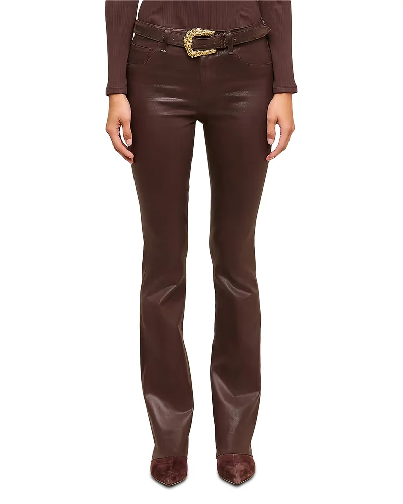 Ruth Coated High Rise Straight Jeans in Dark Java