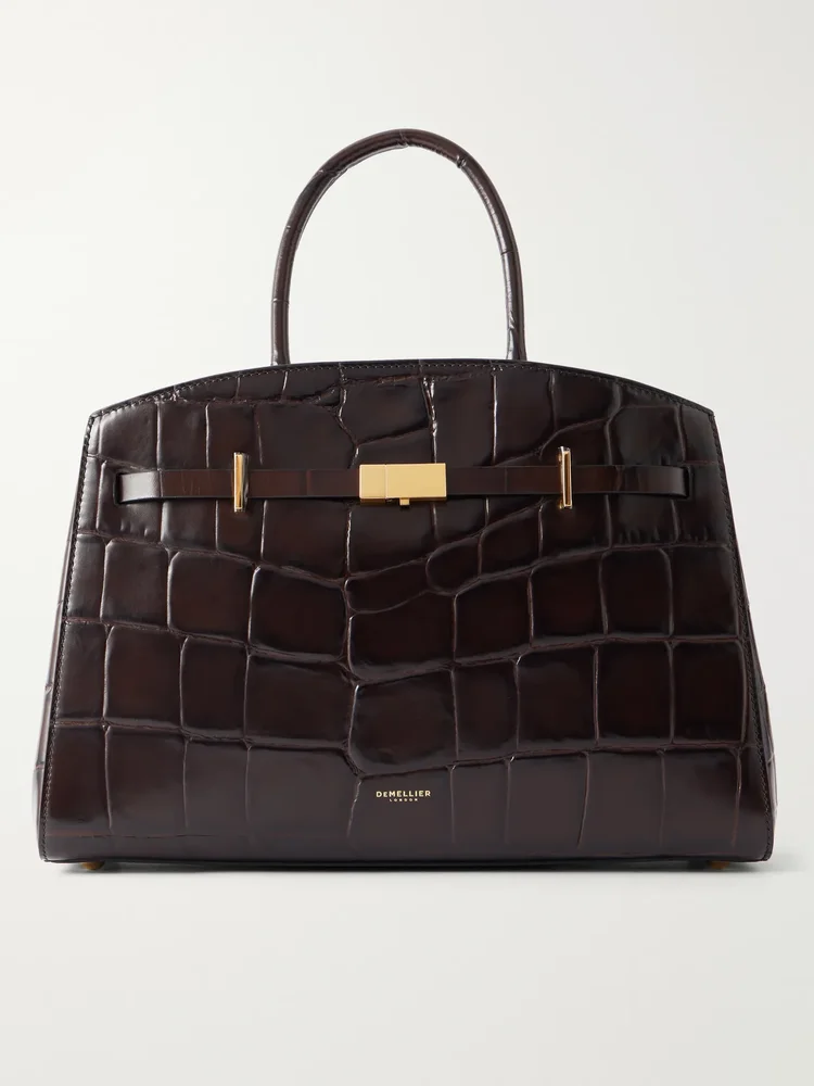 The Midi Hudson crocodile-effect leather tote