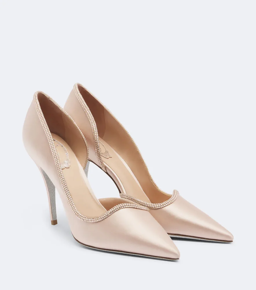 Onda embellished satin pumps