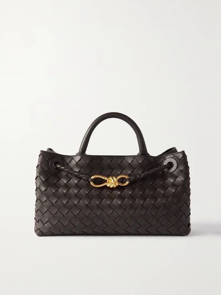 Andiamo east-west small Intrecciato leather tote